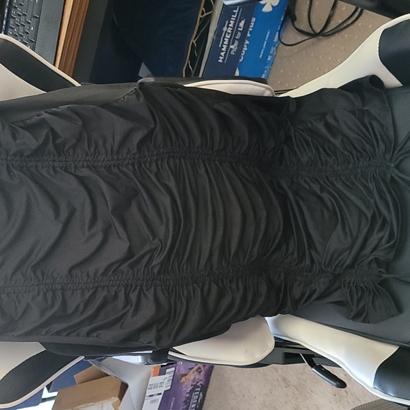 Ashley Black Ruched Mock Midi Dress - Picture 4 of 6